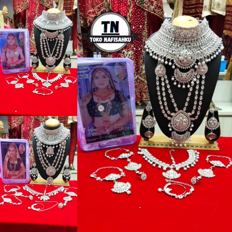 set kalung pengantin india | acesoris pengantin india | kalung india | kalung bridal pengantin india