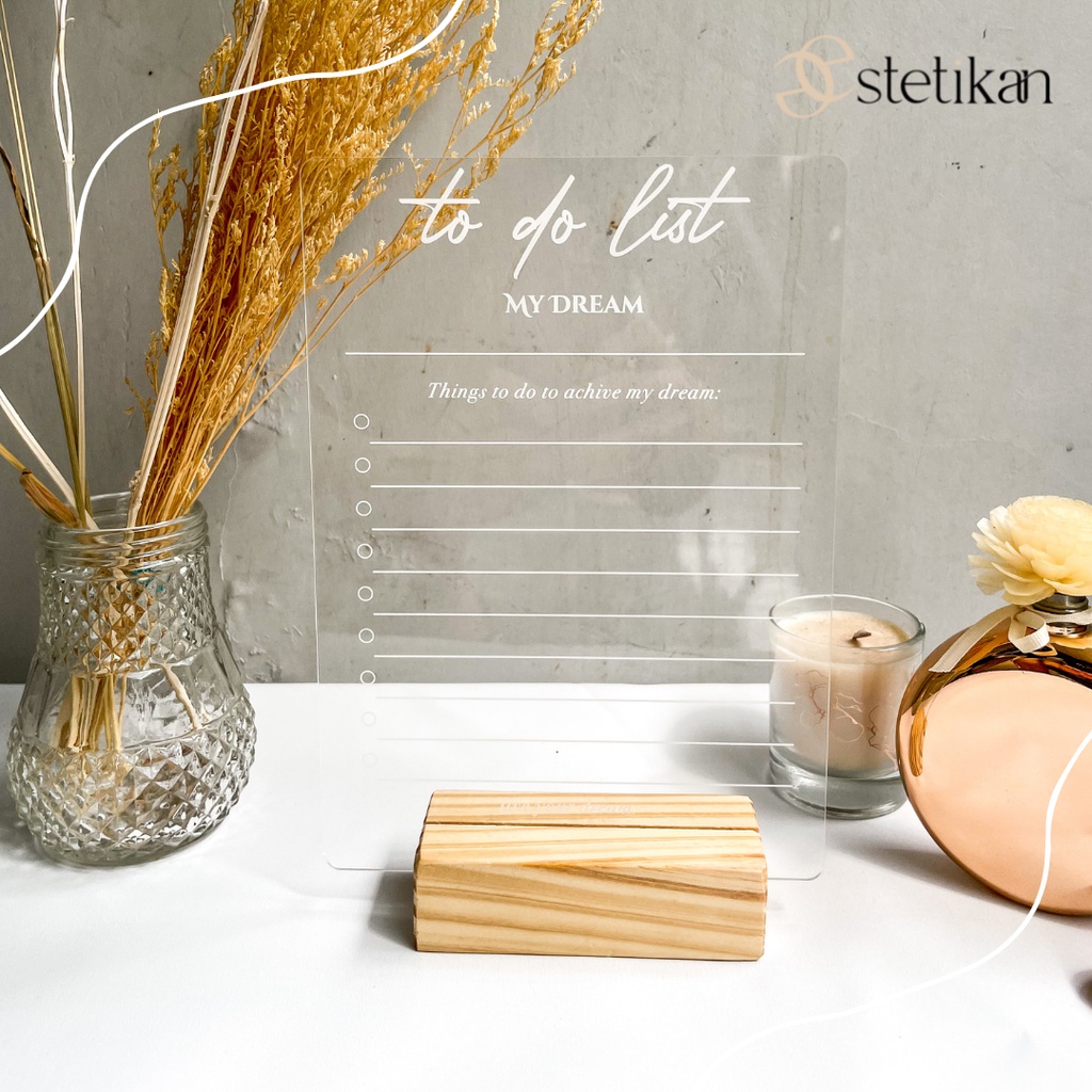 

To Do List Acrylic READY STOCK | Akrilik Daily / Weekly / Monthly Planner UV Print | Kado unik