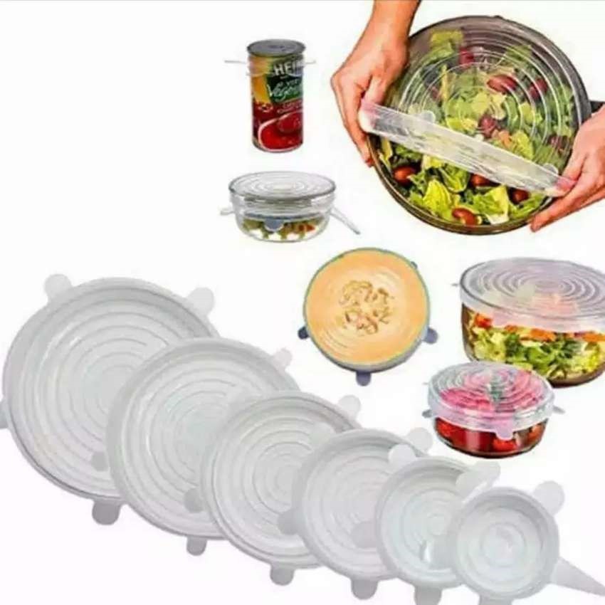 BABEE - PENUTUP MAKANAN SILIKON 6 IN 1 ANTI TUMPAH / PENUTUP MANGKOK PIRING SILICONE / COVER MAKANAN