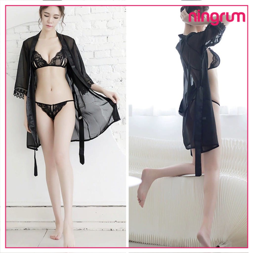 Ningrum Pakaian Dalam Wanita Lingerie Sexy Set Bra Lingerie Dan G-String Pakaian Dalam Wanita Korean Fashion - 4001