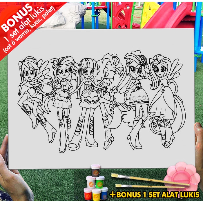 

Kanvas Lukis Outline My Little Pony L 30x40 cm MEL1168 Mewarnai Coloring