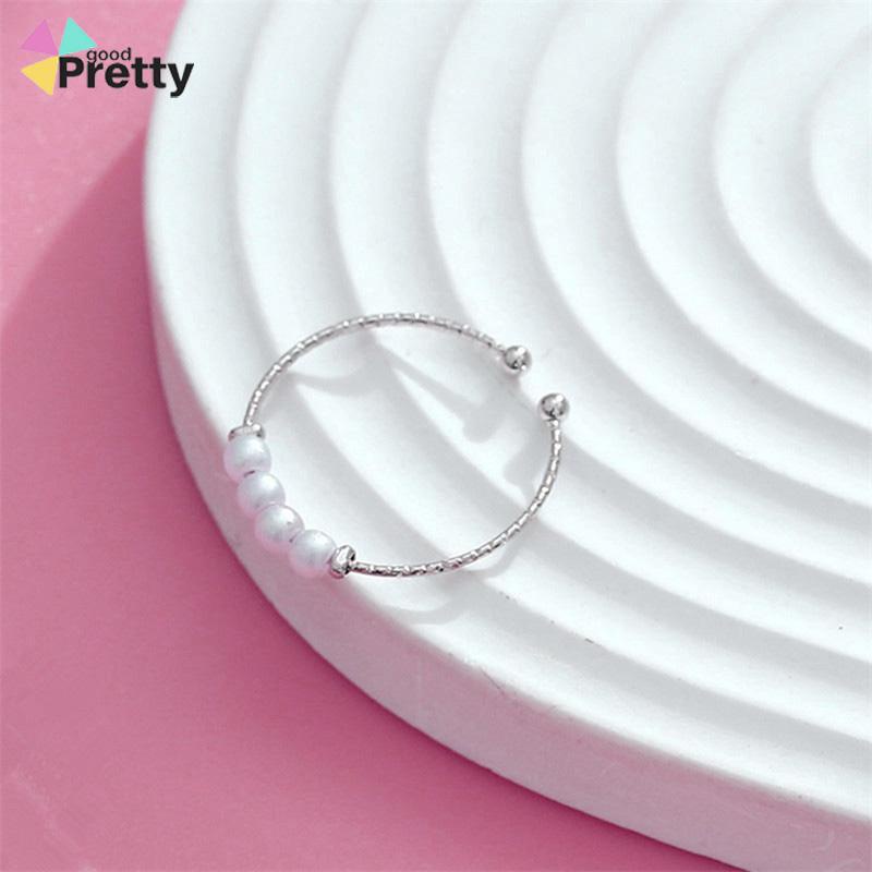 Cincin Mutiara Sederhana Wanita Premium Sense Retro Fashion Temperamen Cincin Pembuka - PD