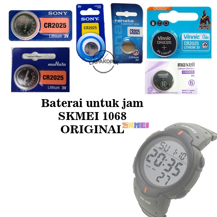 Baterai CR2025 untuk Jam Tangan SKMEI 1068 Batu Battery 2025 Lithium 3V Original