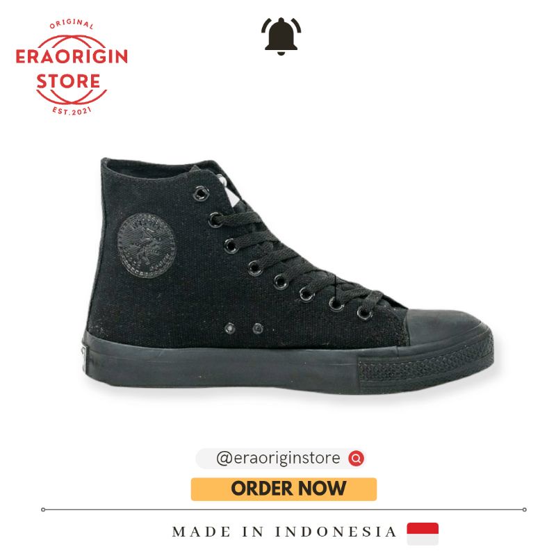 Sepatu Pria Sneakers Warrior High Sparta Hitam Original