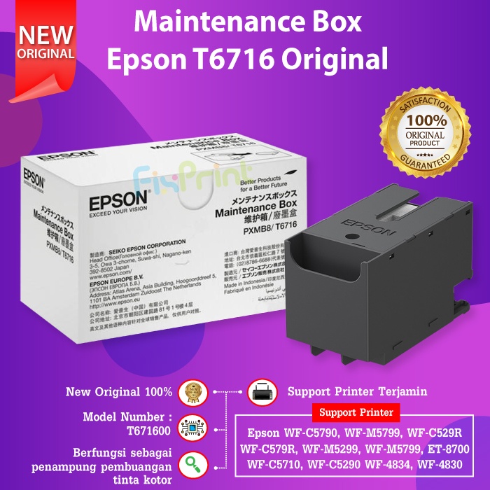 Maintenance Box Epson T6716 PXMB8 Pembuangan Tinta Printer WF-C5290 C5790 C579R M5299 M5799 WF-C5790