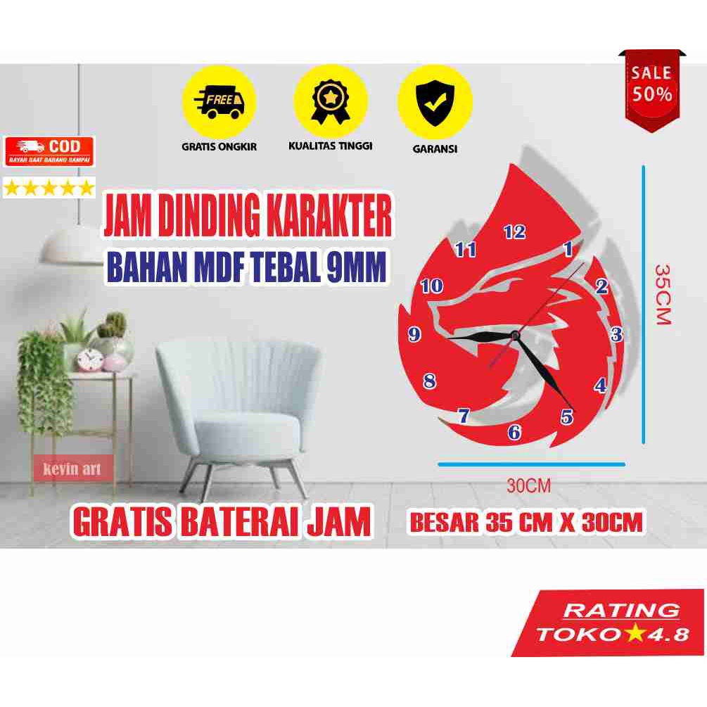 JAM DINDING UNIK KEREN KARAKTER AURA GAMING E-SPORTS BIGETRON BESAR KAYU VINTAGE SOUVENIR JAM CAFE Kevinart