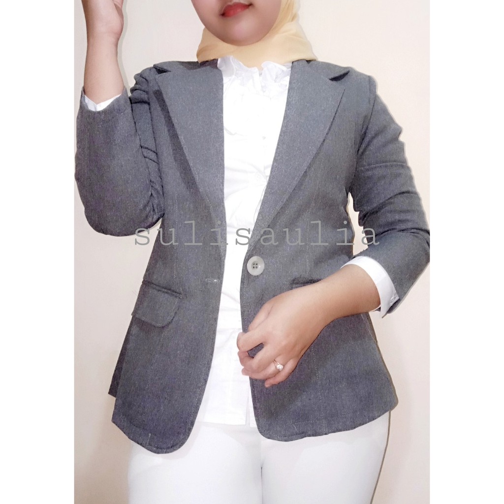 Blazer Wanita Formal Jaswanita kerja Blazer kancing satu S M L XL