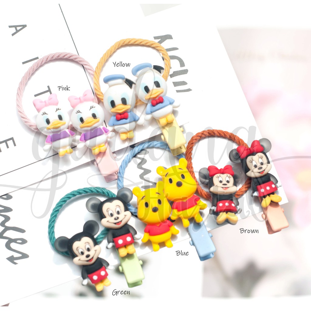 Jepit Rambut Anak Dan Karet Karakter Disney Berdiri ISI 2 Hairclip And Hairband GH 200915