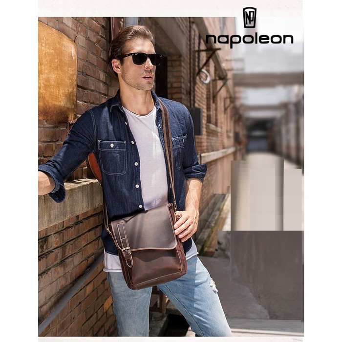 Tas Selempang Kulit Asli Crazy Horse Leather - TIGER by Napoleon