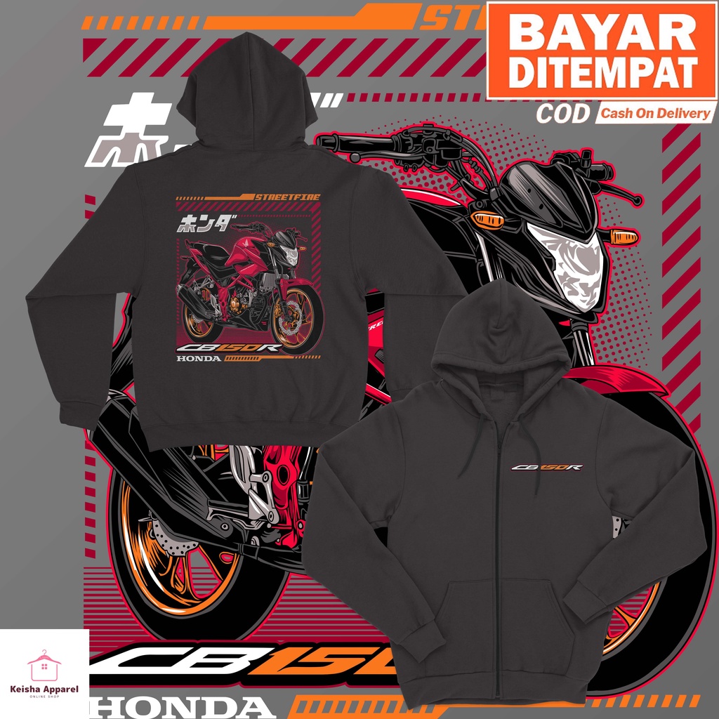 JAKET ZIPPER HONDA CB 150R STANDART RED EDITION JAKET CB150R PRIA WANITA