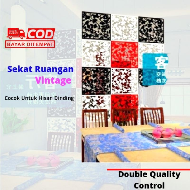 [BISA COD] Sekat Gantung Dekorasi Hiasan Dinding Ruangan 3D Vintage Modern