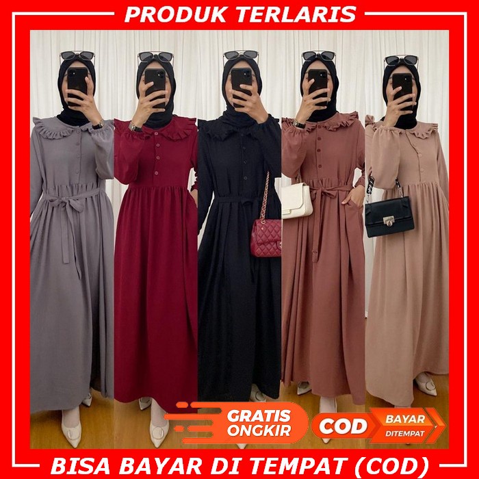 Baju Setelan Wanita Muslim Terbaru Edisi Lebaran 2022 Model Set Ayunda Maxi Kondangan Pesta Moscrepe