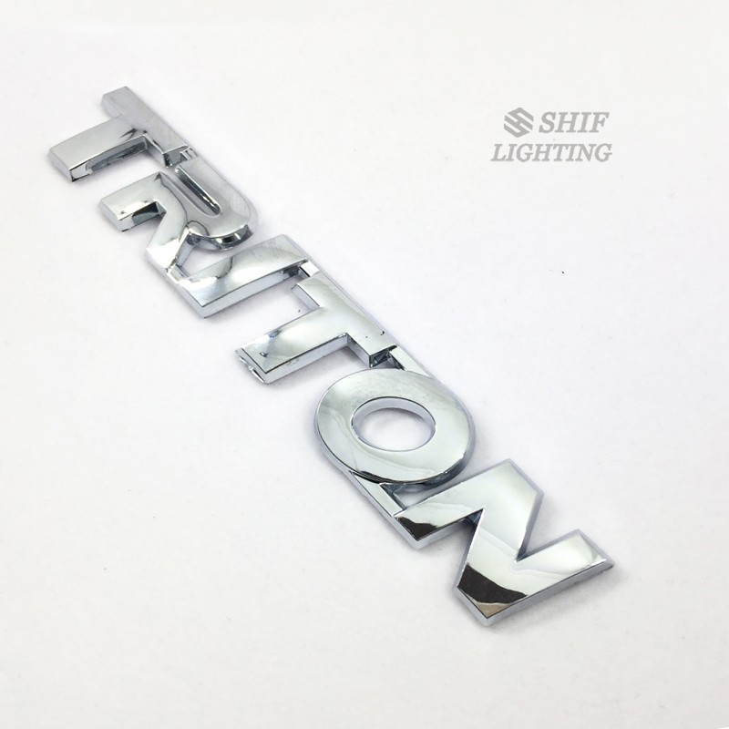 1pc Stiker Emblem Logo TRITON Bahan ABS Warna Silver Untuk Mobil Mitsubishi