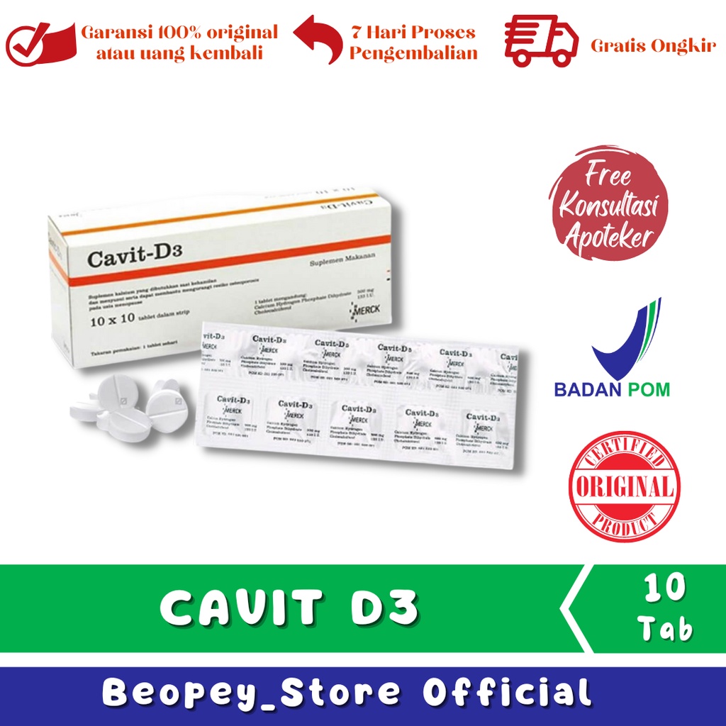 CAVIT D3 10 Tablet Vitamin D dan Kalsium