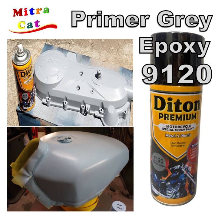 Cat Pilox Diton Premium 9120 Epoxy Primer Grey Dasaran Abu 400cc motor mobil sepeda mesin velg