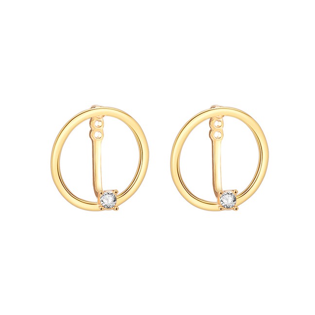 LRC Anting Tusuk Fashion Gold Ring Geometry Earrings D49895