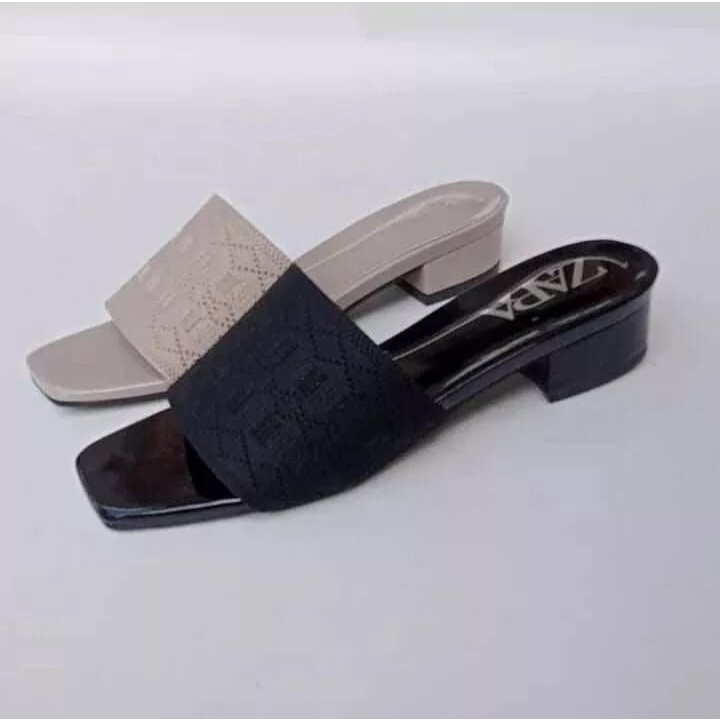 sandal wanita zara slop rajut import terbaru 2022