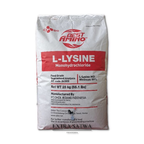 L-LYSINE 99% 25kg, ORIGINAL PACK, L-LYSINE ASAM AMINO UNTUK PERTUMBUHAN TERNAK DAN UNGGAS