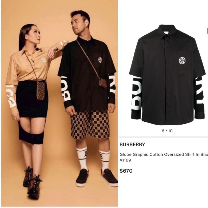 KEMEJA BURBERRY NAGITA RAFFI GLOBE IMPORT PREMIUM BANGKOK MIRROR | DW76
