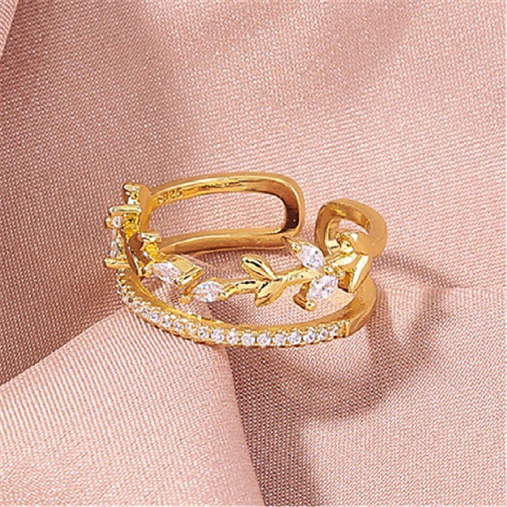 Solighter Cincin Terbuka Aksesoris Pernikahan Vintage Punk Zircon Untuk Wanita Perempuan Adjustable Ring