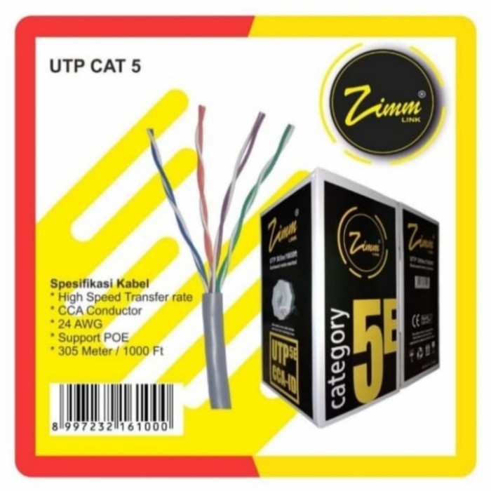 kabel lan utp cat 5e | kabel lan indoor utp cat5e | utp cat 5e - zimmlink
