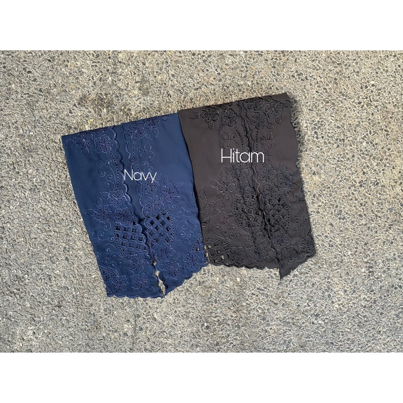BAHAN KAIN KEBAYA BORDIR | Navy Hitam