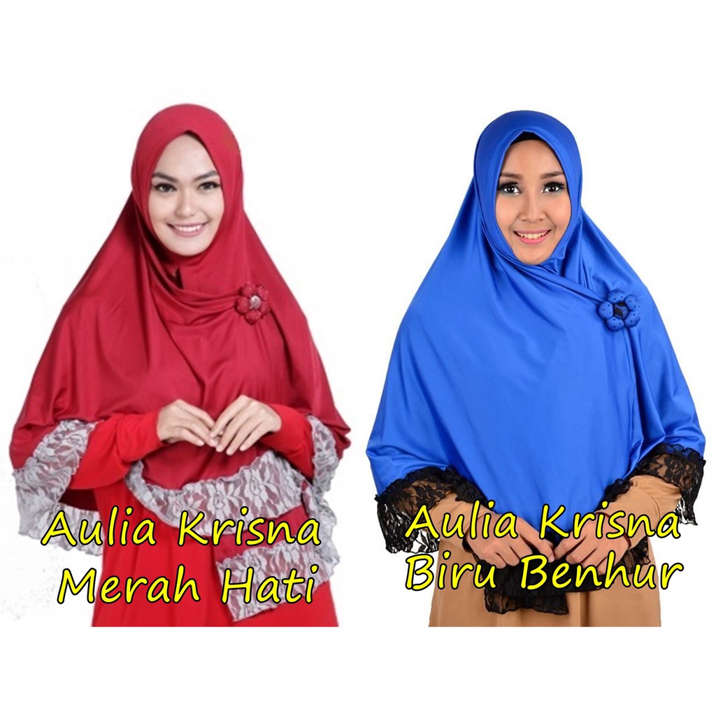 AULIA KRISNA - Jilbab Instan Panjang Kerudung Hijab Bergo Syari langsung pakai