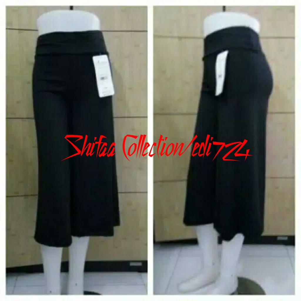 Celana Wanita - Celana Kulot Pendek - Wafer Kreep (Standar / Allsize)