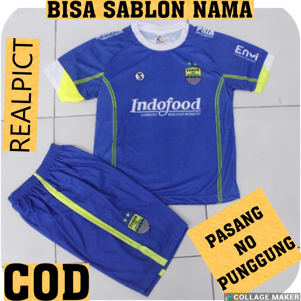 jersey setelan baju bola persib bandung home usia 5-12thn