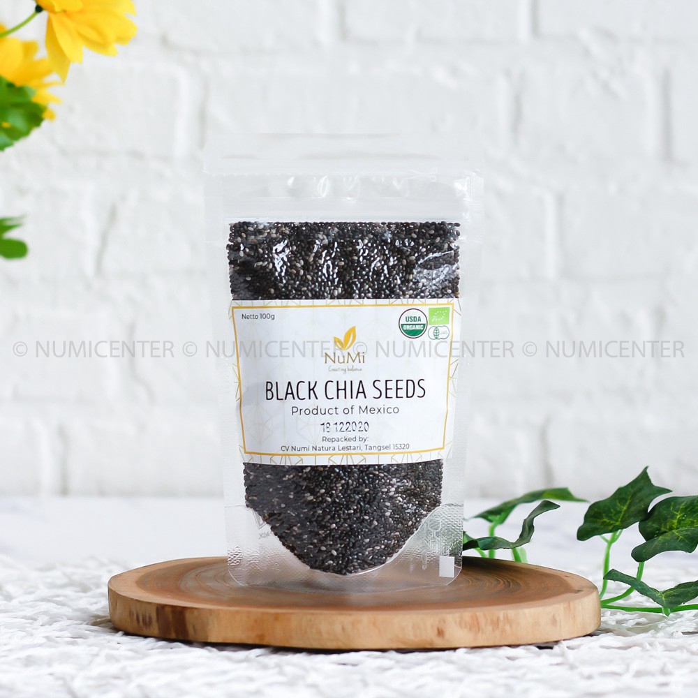 

100g Certified Organic Black Chia Seeds Biji Chia Organik Numi Pak