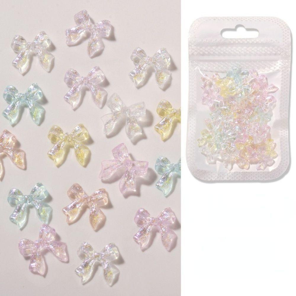 Mxbeauty Nail Art Charms Lucu Kristal Ikatan Simpul Peach Manikur Aksesoris Bear Nail Art Dekorasi