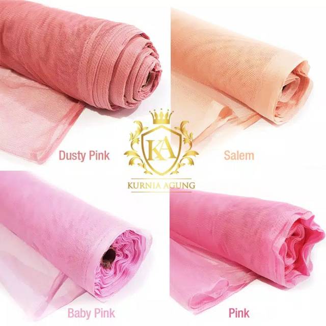 Kain Tile Tulle Tila Halus Jatuh 170cm x 45m Gulungan per Roll Bahan Rok Dress Gaun Kebaya Murah