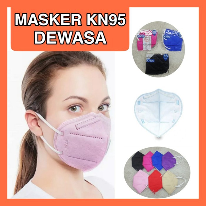 masker kn95 dewasa kn95 5 ply polos warna 1 pcs satuan