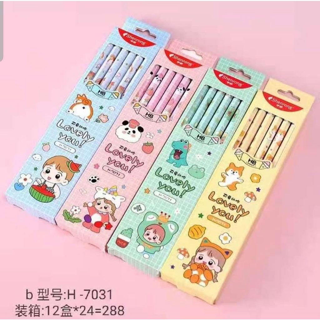 

H-7031 Pensil Fancy HB Karakter Kartun Lucu PENSIL (12pcs) | Pensil Fancy