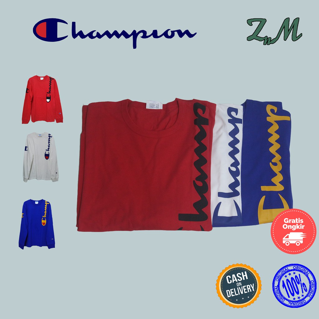 Jual CHAMPION ORIGINAL LONG SLEEVE HERITAGE KAOS LENGAN PANJANG EURO