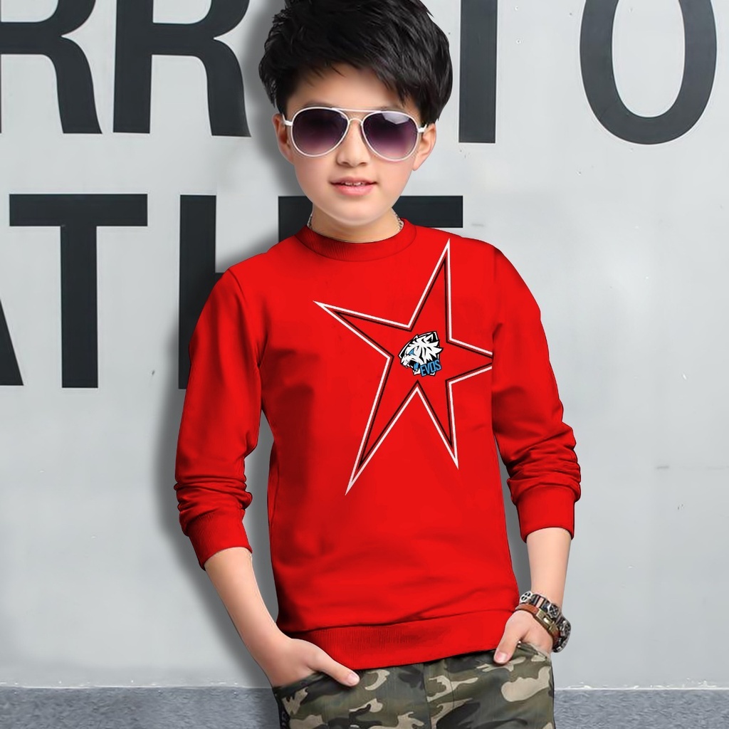 Switer Evos Bintang Terbaru / Sweater Anak Laki-laki /  Sweeter Gaming Bahan Babyterry / FLAVA_STORE