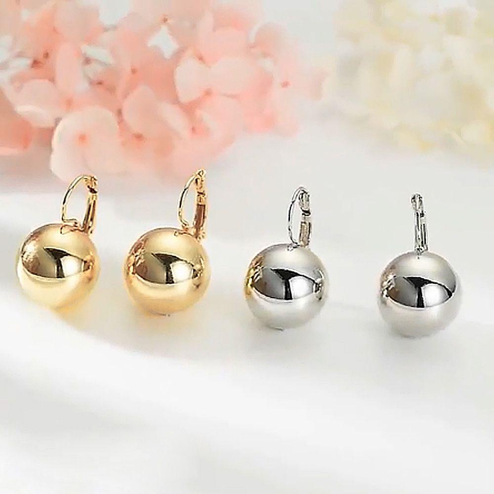 Needway Anting Aksesori Hadiah Wanita Anting Hoop Besar Bulat Bola Drop Earrings