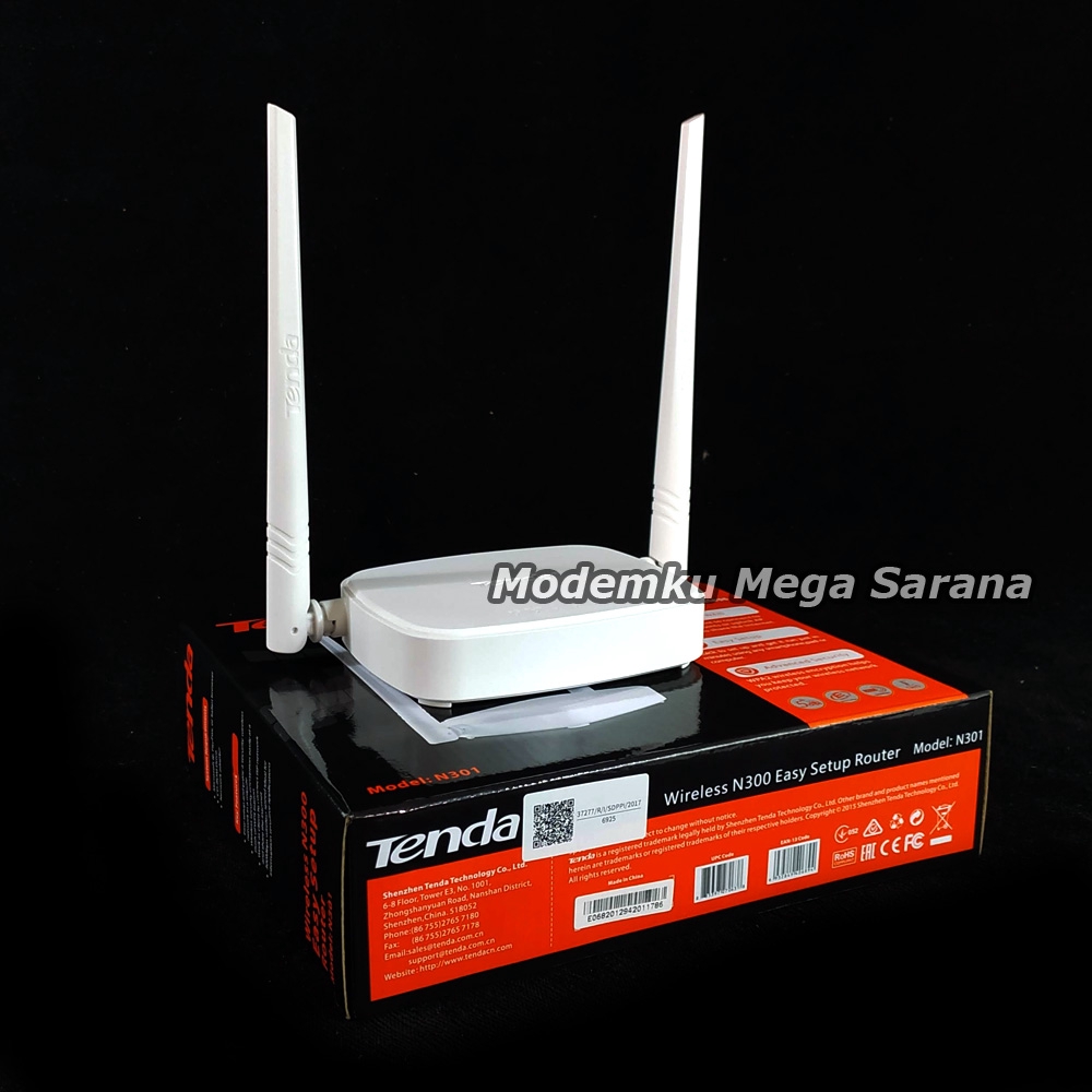 Tenda Router N301 Wireless N300 Easy Setup 300Mbps