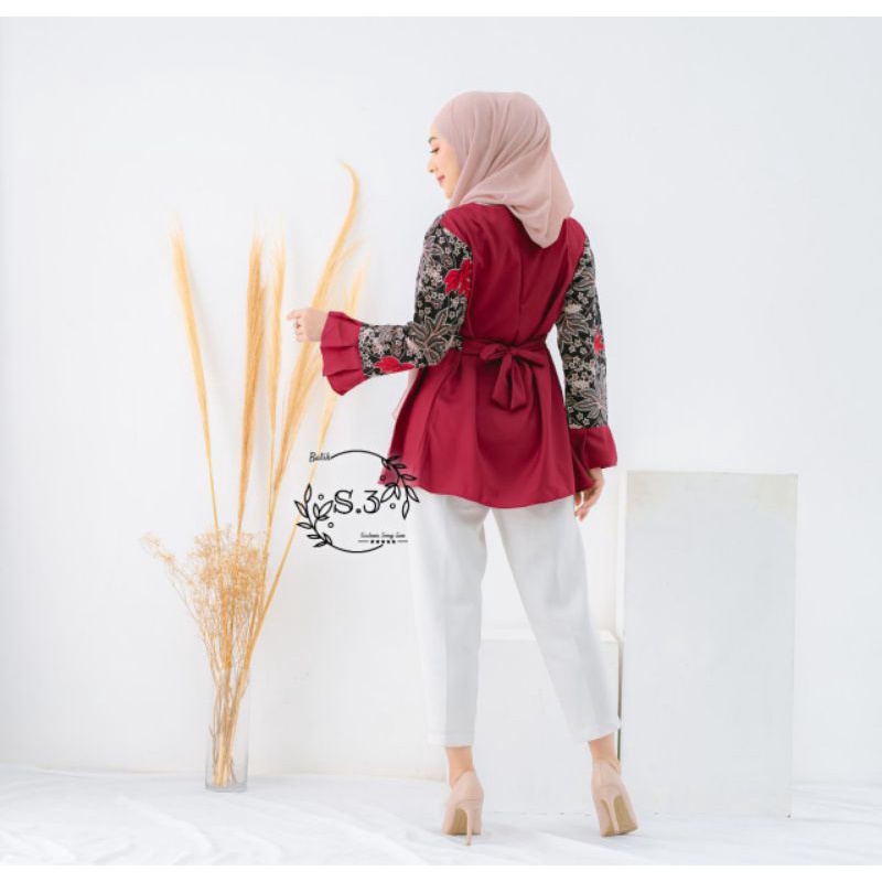 ATASAN BATIK WANITA BLOUSE KANTOR BLOUSE KERJA SERAGAMAN BATIK TRENDY INTERNATIONAL MOTIF KEKINIAN