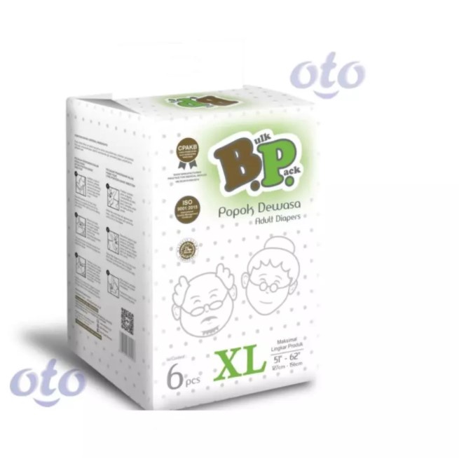 popok dewasa - kesehatan, diapers, perekat  RAK - BP Adult Diaper Popok Dewasa model Perekat ukuran XL - Isi 6 pcs