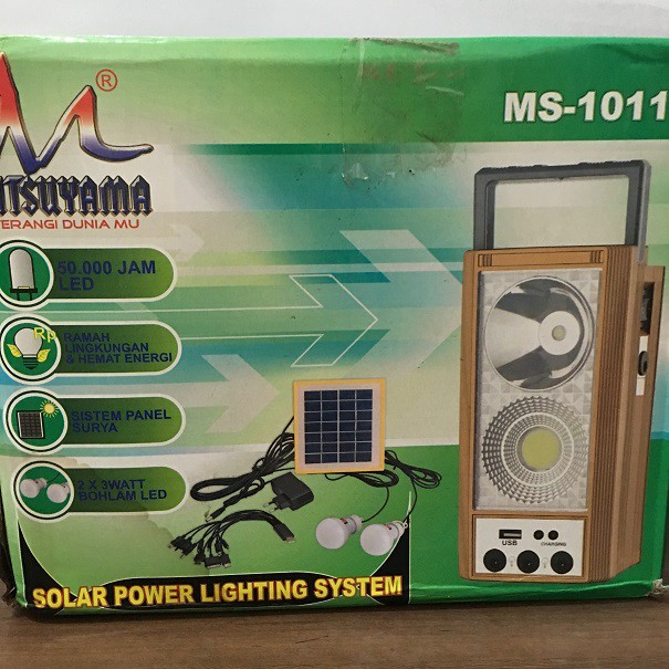 Solar Power Lighting System Mitsuyama MS1011 Senter Emergency Lampu Tenaga Solar