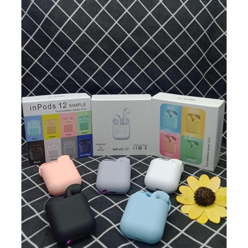 PROMO VIBOX BLUETOOTH INPODS i12 MAKARON SOFT AIR PODS i 12 COLOUR NEW