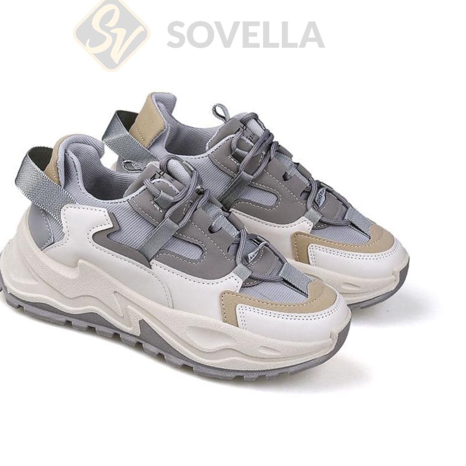 Sangat Nyaman.. SOVELLA Skylar Sepatu Sneaker Olahraga Kasual Kets Abu-Abu Wanita Import