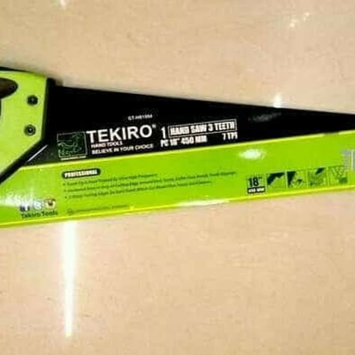 Tekiro Gergaji kayu 3 mata 18 inch gagang TPR