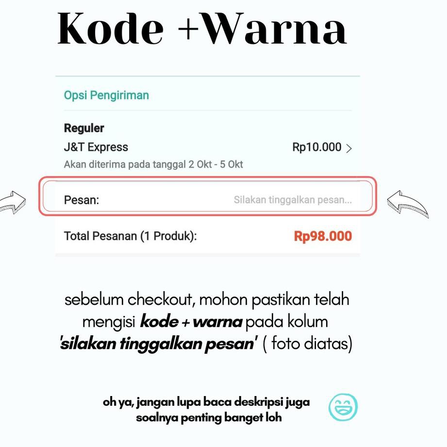 

Bisa COD ATASAN [ KODE A / P ] [Wajib Tulis KODE + WARNA]