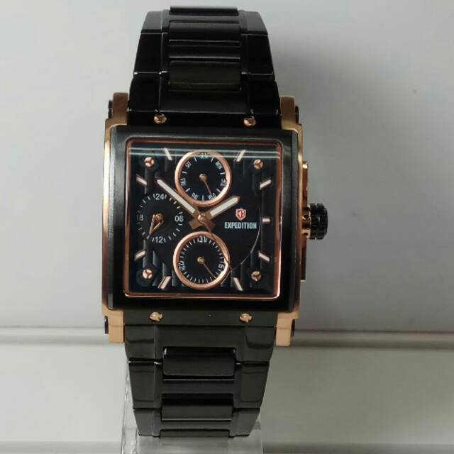 Jam Tangan Expedition e6731 ladies black rose gold