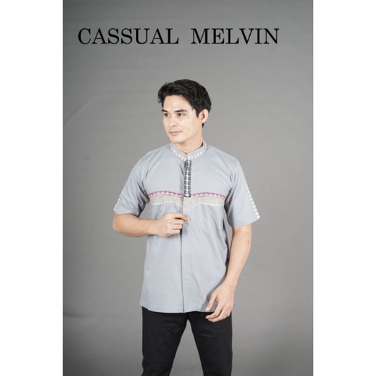 Tasmatas Collection FASHION BAJU BUSANA MUSLIM PRIA Baju Koko Muslim Pria Katun Bordir Cassual Melvi