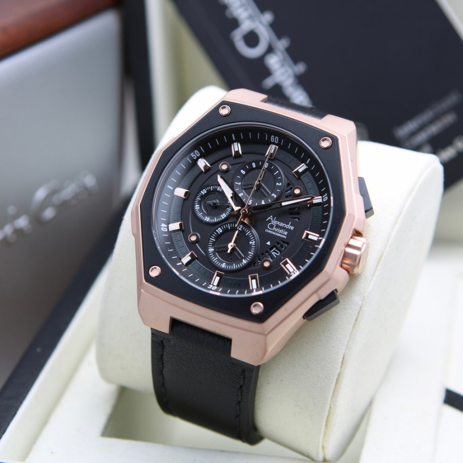 JAM TANGAN PRIA ALEXANDRE CHRISTIE AC 6599 LEATHER ORIGINAL GARANSI RESMI  1 TAHUN