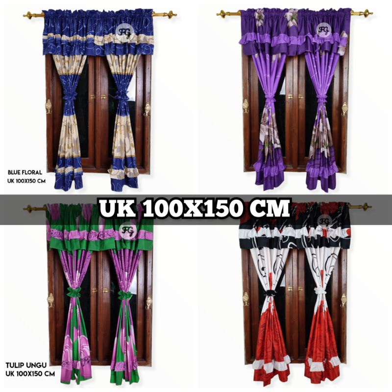 GORDEN JENDELA SERUT UK 100x150 CMPENDEK MINIMALIS GORDEN JENDELA PONI CANTIK LEBAR 100 TINGGI 150