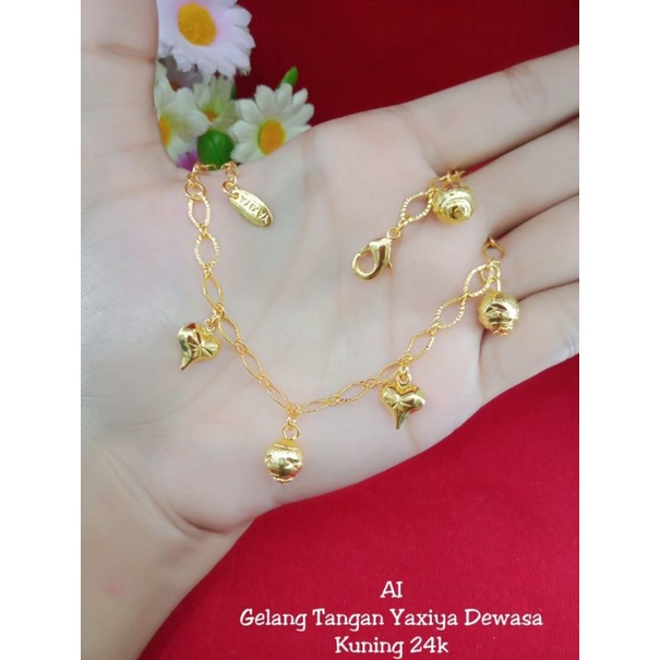 gelang love lapis emas 24k